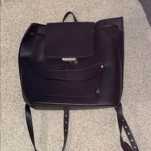 cute large leather black backpack!